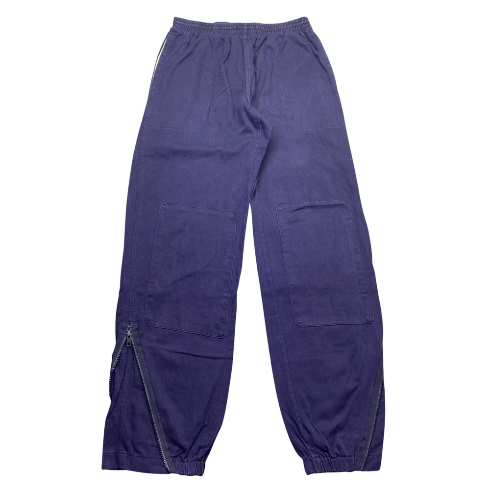 Canterbury of New Zealand Navy Cotton Rugby Pants Ankle Zip Knee Patch Sz 28"